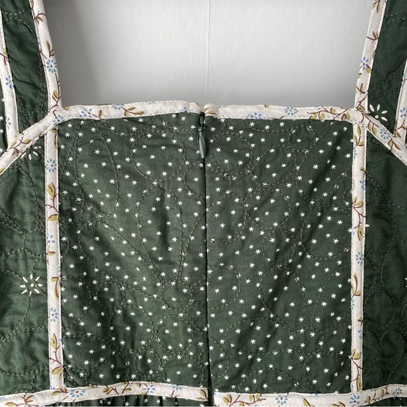 Madewell Floral Mix Square Neck Mini Dress Dark Forest Green 2 - Picture 11 of 13